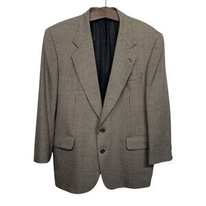 Oscar de la Renta Men's size 46R Brown/Black Hounds tooth Sports Coat Blazer
